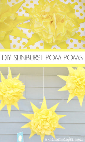 Sunburst Pom Pom Party Decor for Sunshine Party