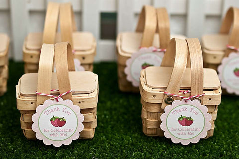 Small strawberry baskets for party favors