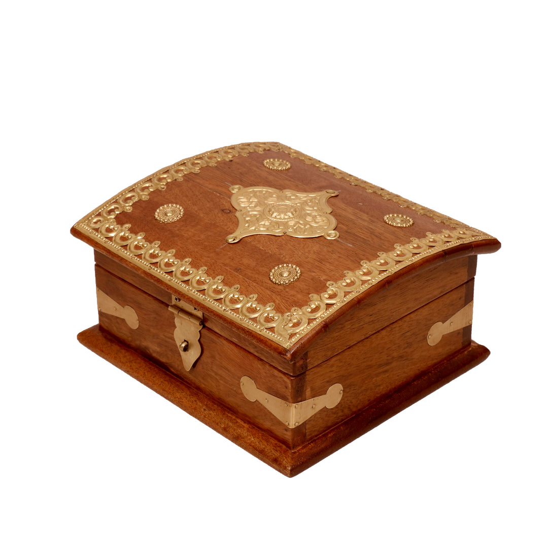 木制弯盒，中号(9).5 x 8.5 × 5英寸)木箱