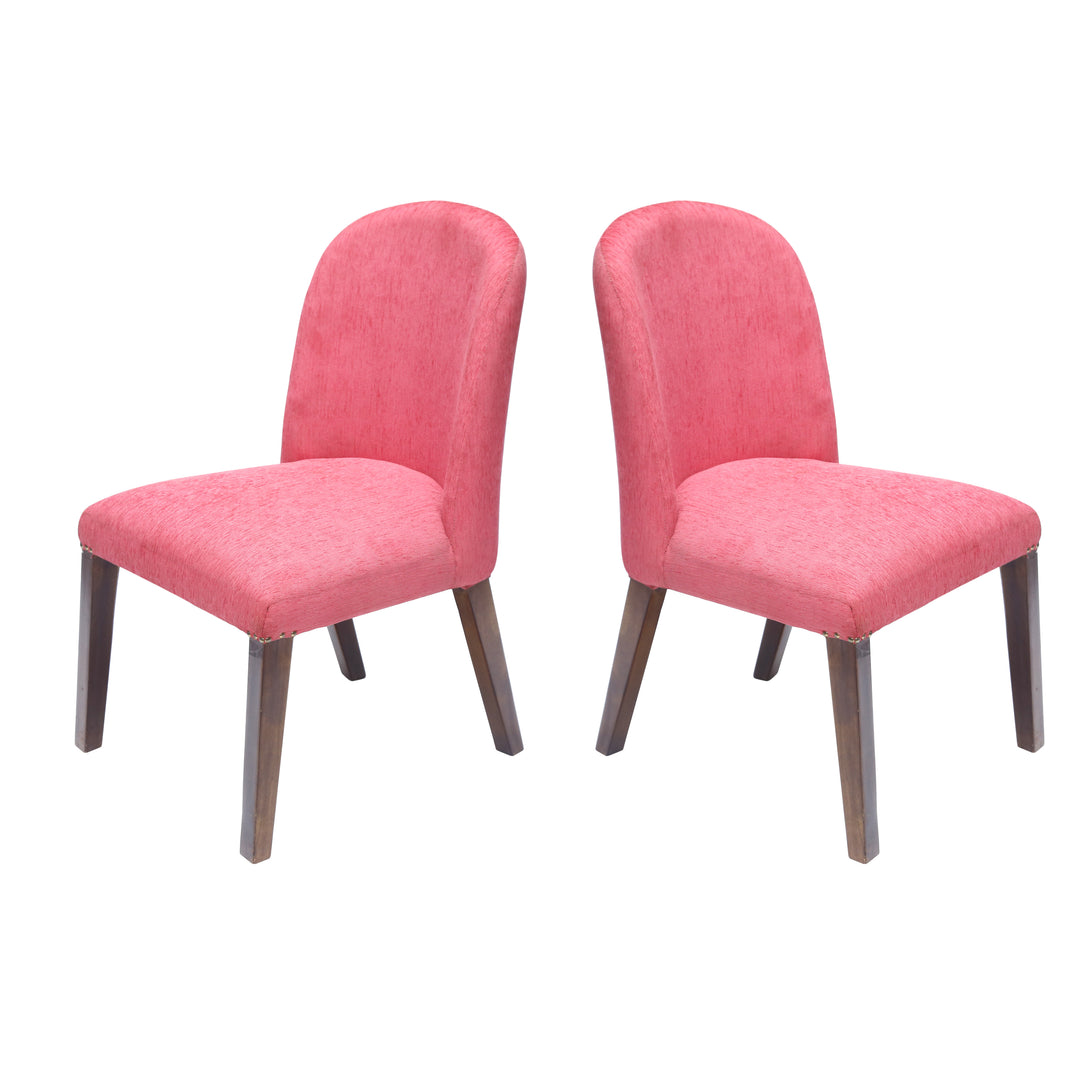 (一套2张)木制时尚粉色餐厅椅子