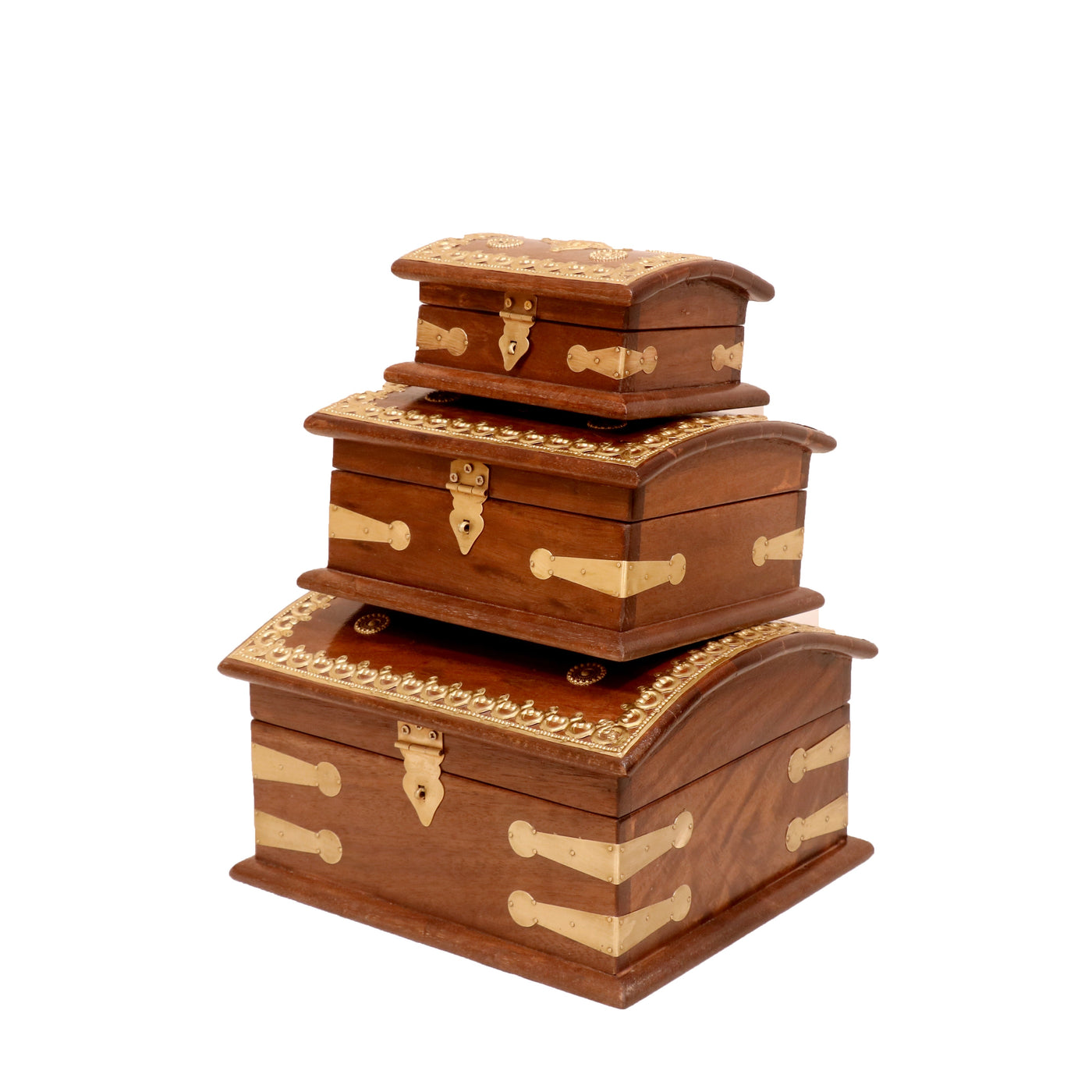 木制弧形盒子-一套3个-木制盒子
