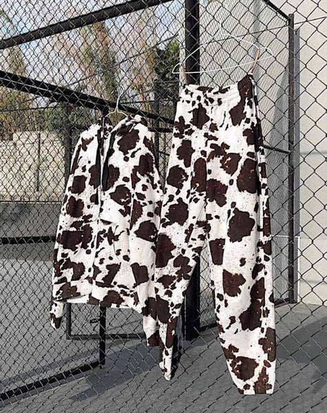 cow print joggers