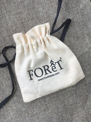 FOReT - Natural and Peta Approved Vegan Jewellery is stored in Sustainable Ecofriendly Cotton Packaging