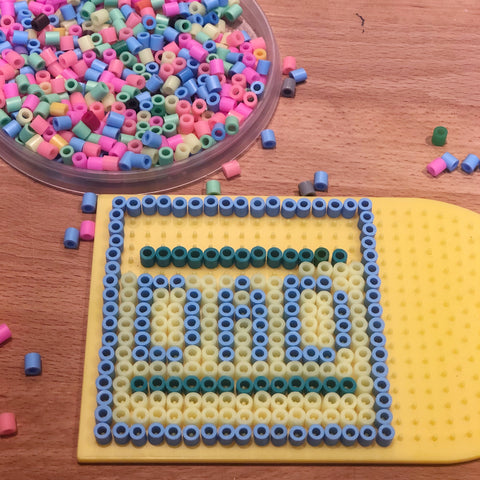 Making fathers day perler bead craft
