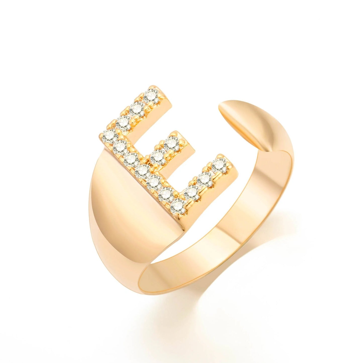 Diamonte Initial Adjustable Ring