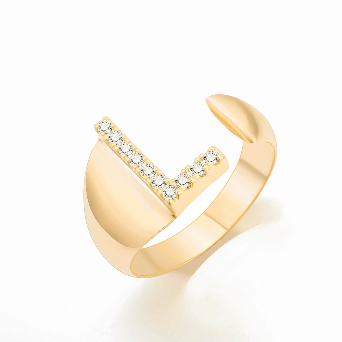 Diamonte Initial Adjustable Ring