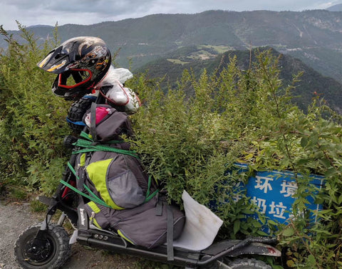 Tibet landscape on wolf with gear