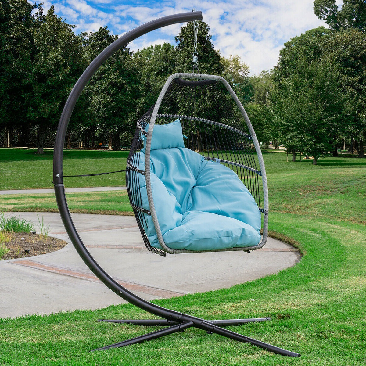 Premium Outdoor Hanging Egg Chair with Stand | Morealis