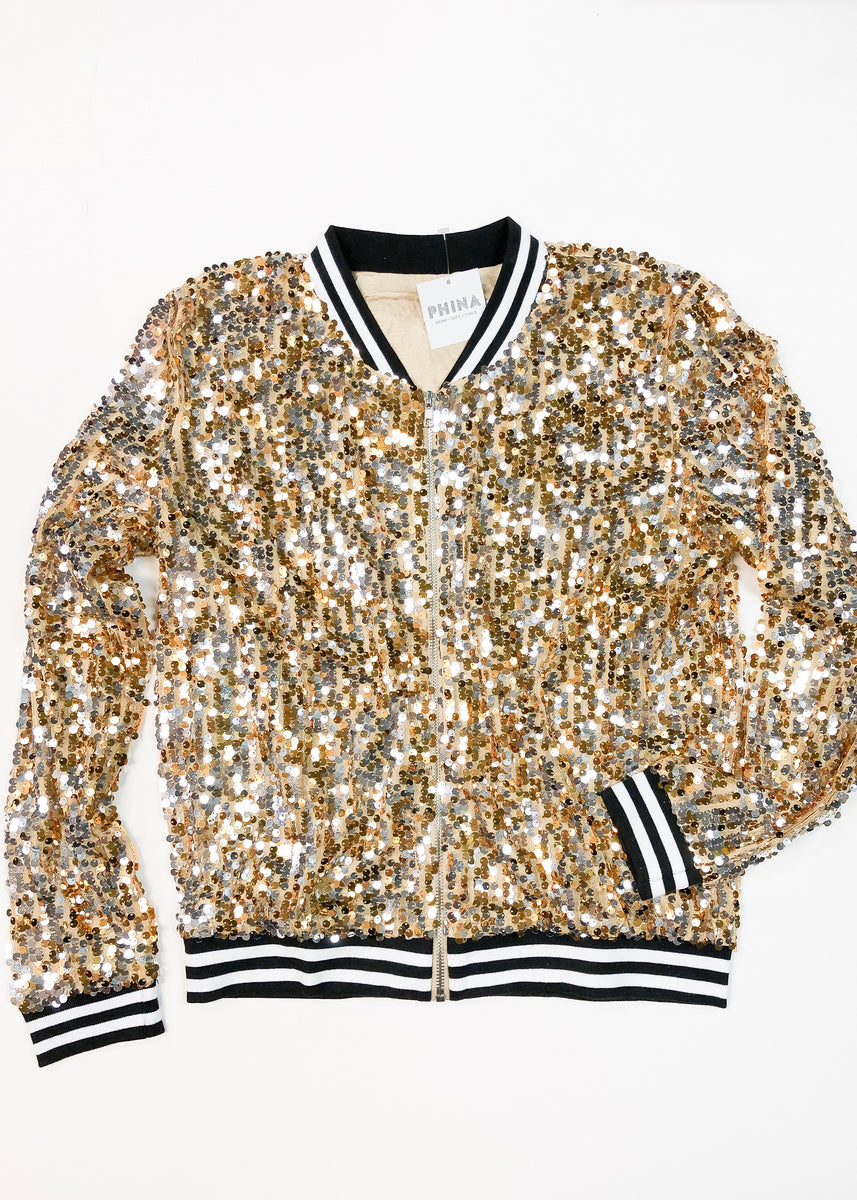 black gold sequin jacket