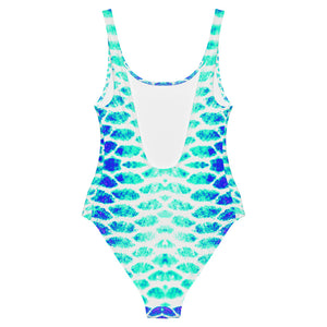 Blue Fish Scale One-Piece Swimsuit