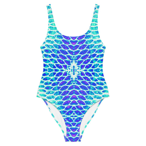 Blue Fish Scale One-Piece Swimsuit