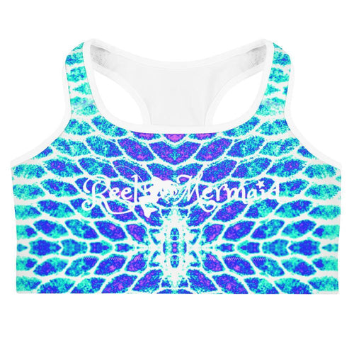 Blue Fish Scale Sports bra - Island Mermaid Tribe