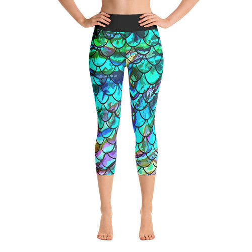 Mermaid Blues Capri jaysgaragellc Leggings