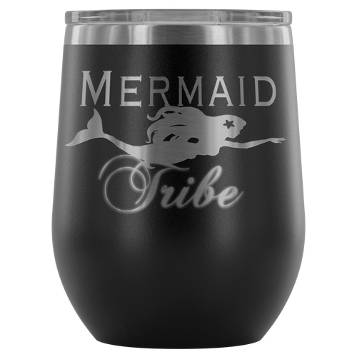 Custom Laser Cut Mermaid Tribe 12oz Wine Tumbler - Island Mermaid Tribe