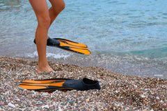 swim fins at beach