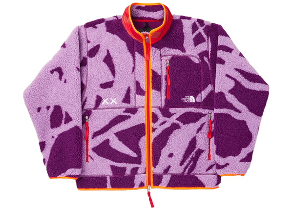 KAWS x The North Face Freeride Fleece Jacket Pamplona Purple Dragline Print