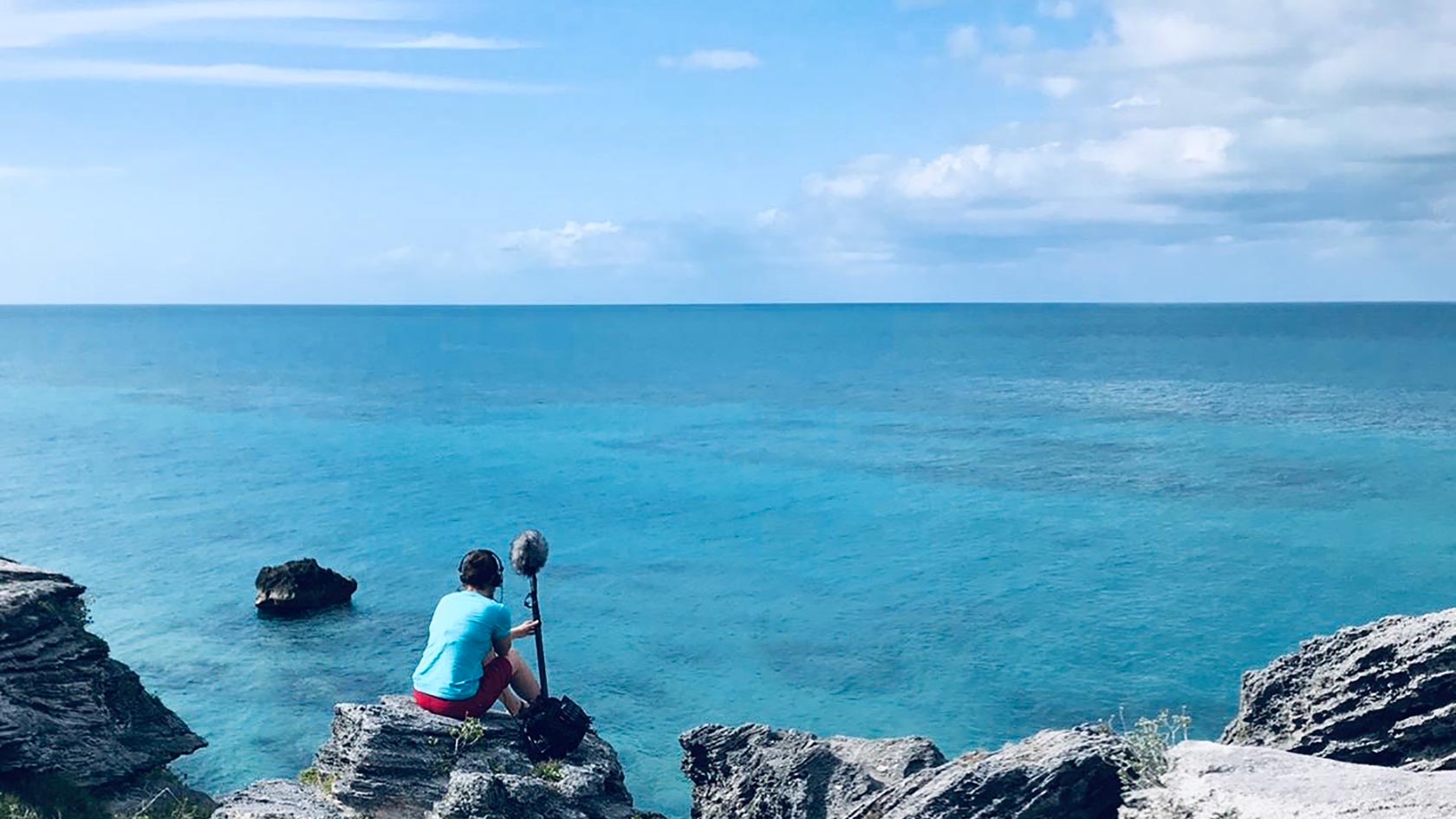 Ellie catching some 'waves' in Bermuda