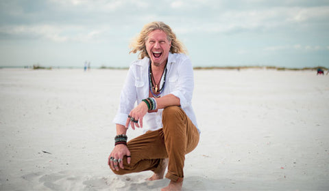 Laughing on the beach.