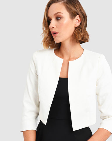 White Cropped Blazer