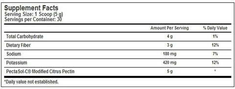 Modified Citrus Pectin Supplement Facts