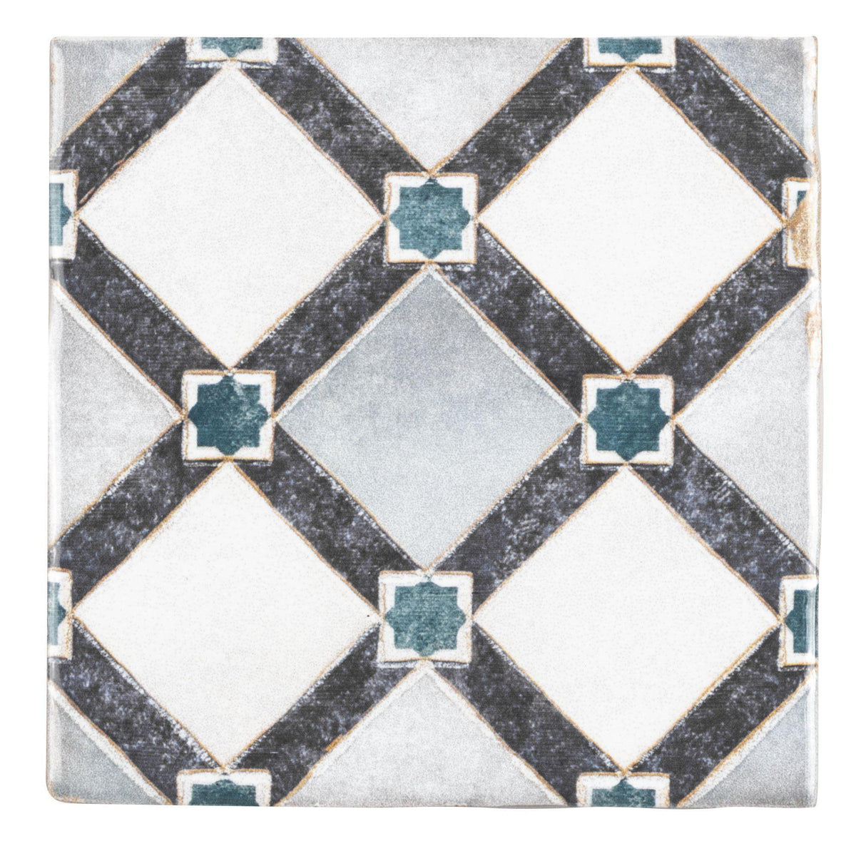 Mto0570 4x4 Blue White Multi Pattern Distressed Glossy Ceramic Tile,Tiny House For Sale With Land Nc