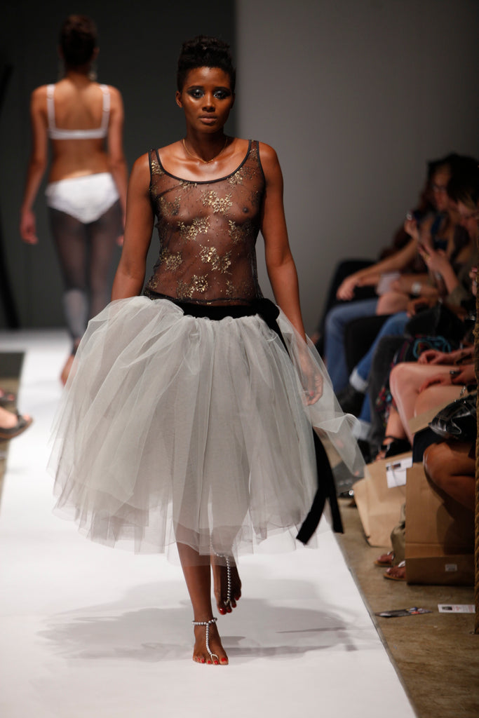 grey tulle skirt