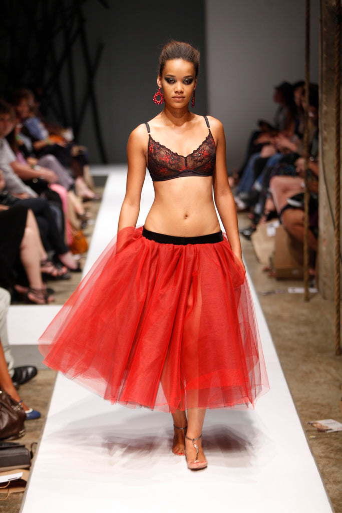 ruby lingerie show red tulle