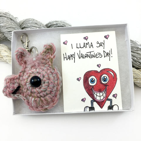 Llama Keychain Gift with Collectible Valentine's Day Card