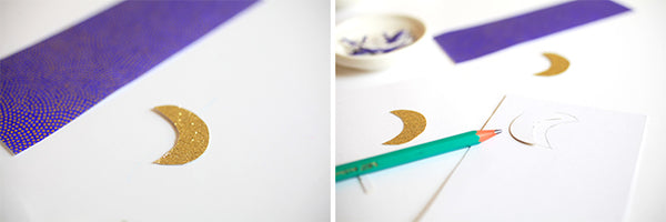Jolie carte céleste et petit hibou en papier japonais