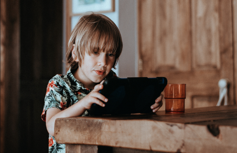 Child with autism using vitamin patch