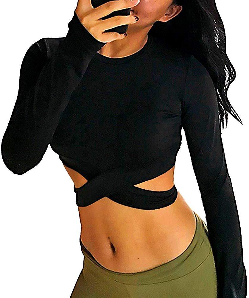 long sleeve crop athletic top