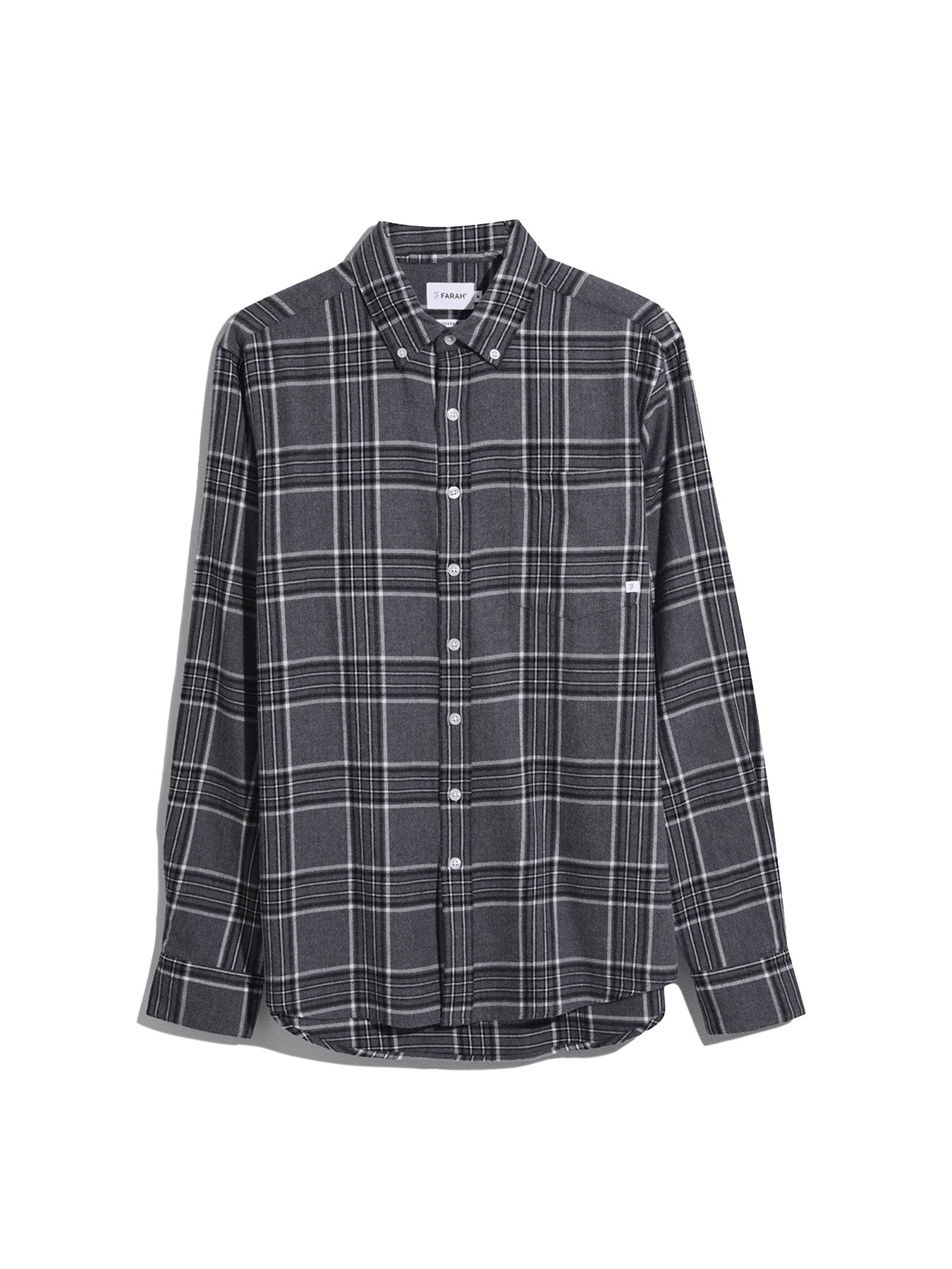 Boyle Check Long Sleeve Shirt In Charcoal Marl