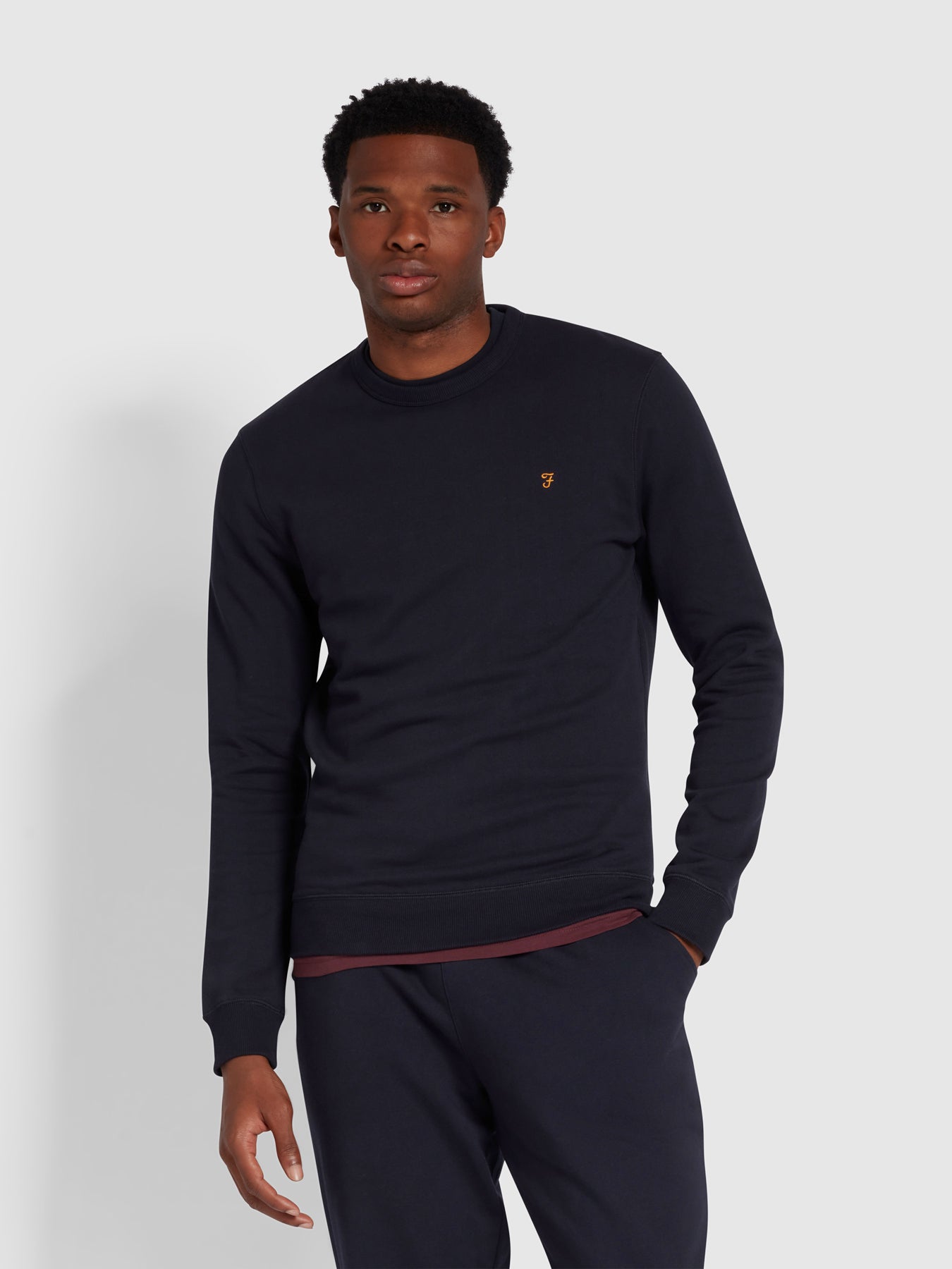 Tim Organic Cotton Crew Neck Sweatshirt In True Navy