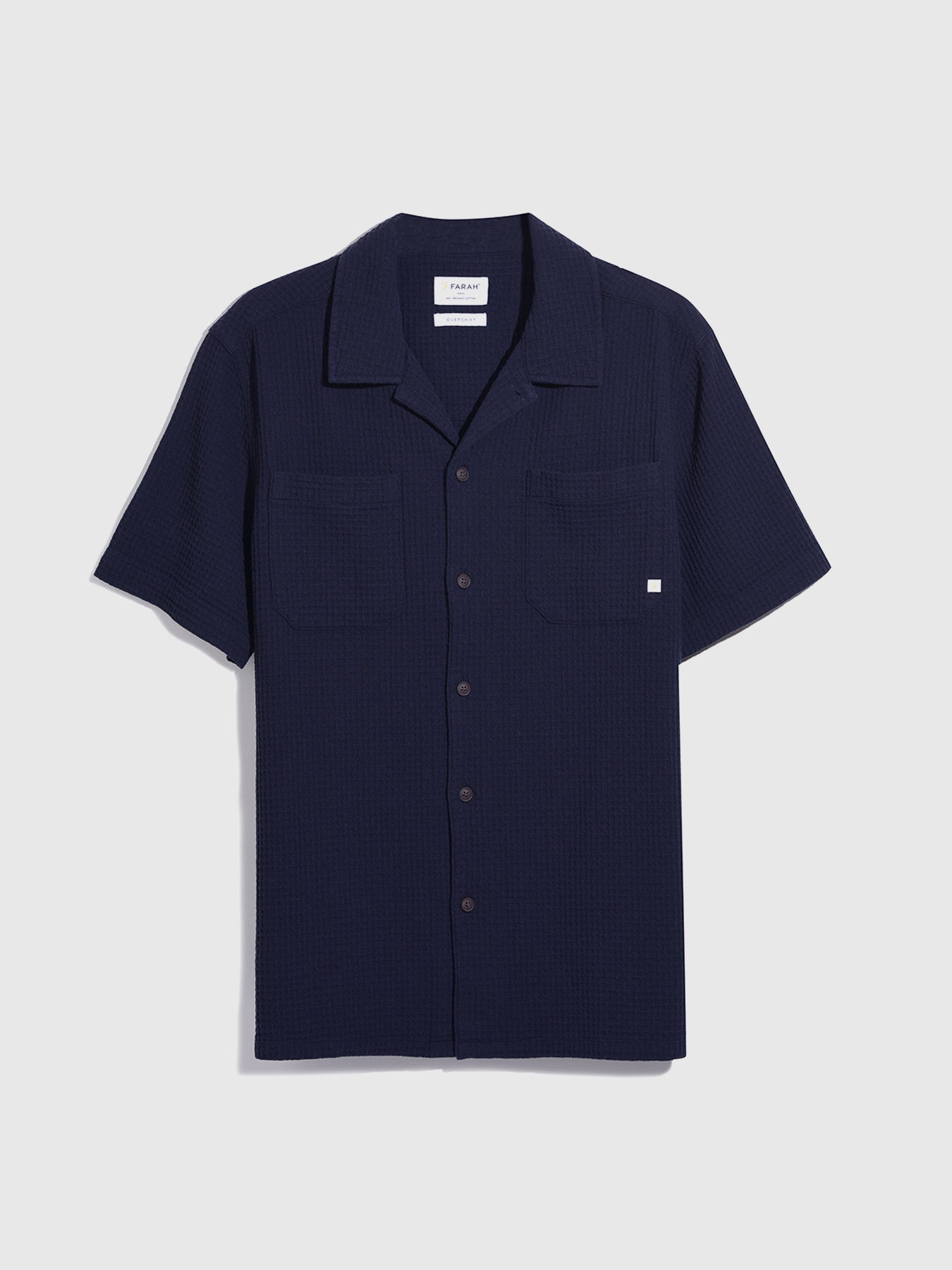 Fitzgerald Relaxed Fit Short Sleeve Texture Shirt In True Navy