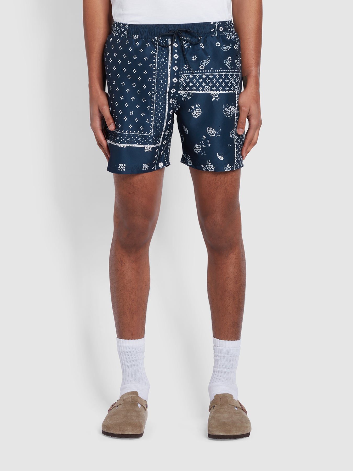 Colbert Bandana Print Swim Shorts In True Navy