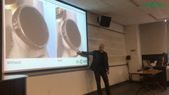 Rulon Brown speaks at the 2018 International Saxophone Symposium about the research behind Key Leaves sax care products