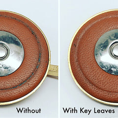 Eb sax pad comparison without and with Key Leaves products