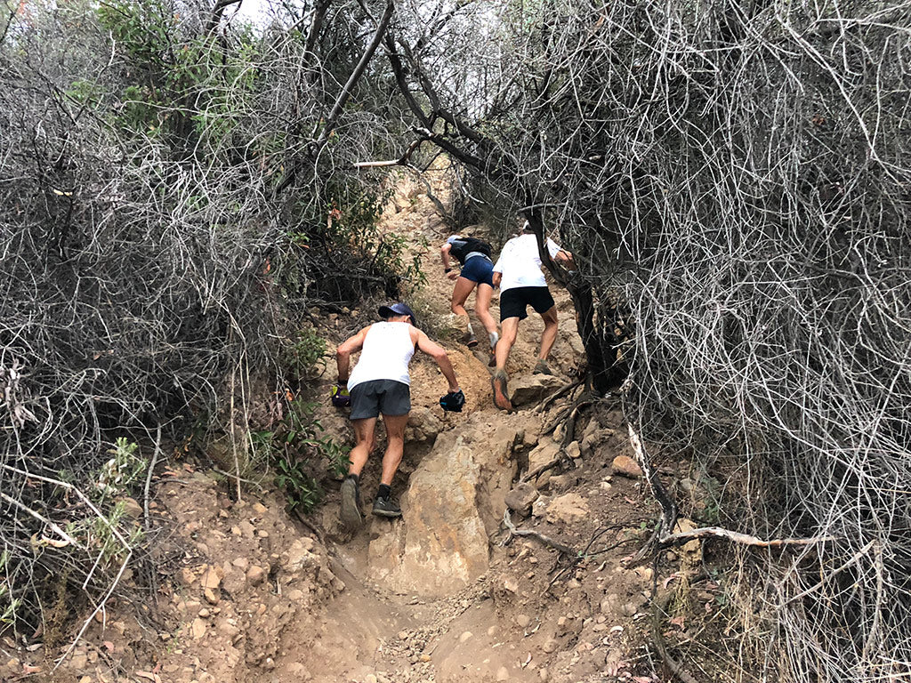 Steep climb trail Sullivan Canyon