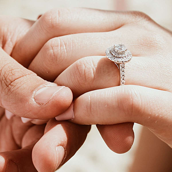 halo ring, triple halo, diamond ring, engagement ring, wedding ring, rose gold, custom ring, custom made, hand made