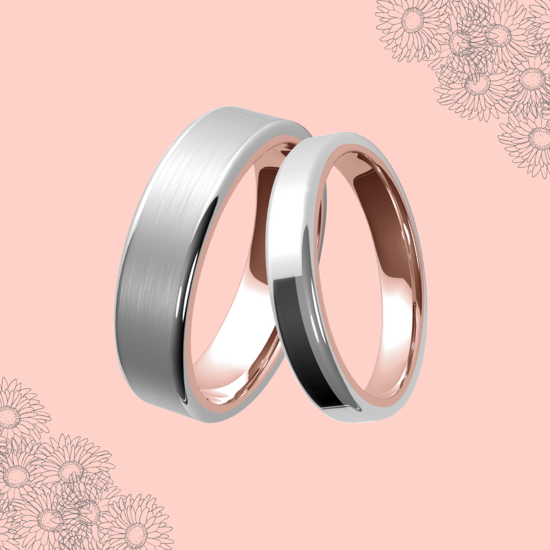 White Gold and Rose Gold Sleeved Wedding Ring