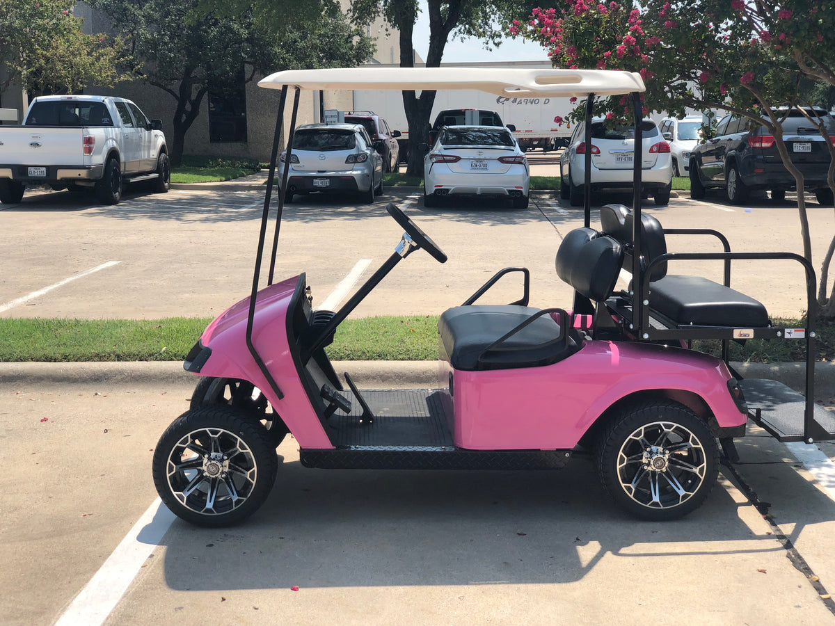 pink golf buggy