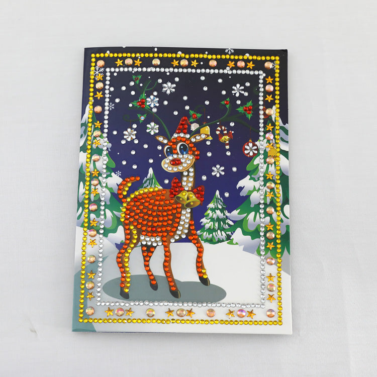 4 Pcs Set DIY Diamond Painting Christmas Greeting Cards