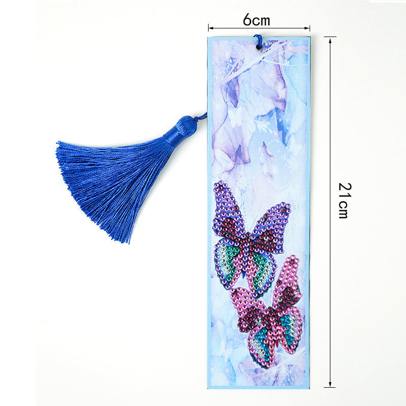 DIY Special Shaped Diamond Painting Leather Tassel Bookmark | Butterfly