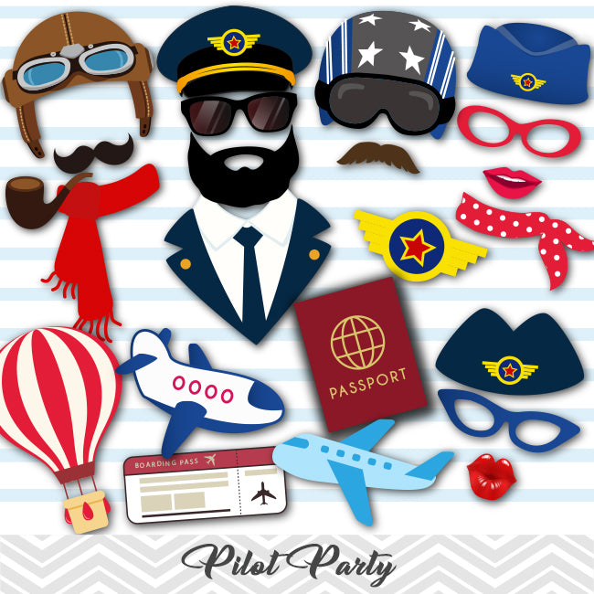 pilot photo booth props