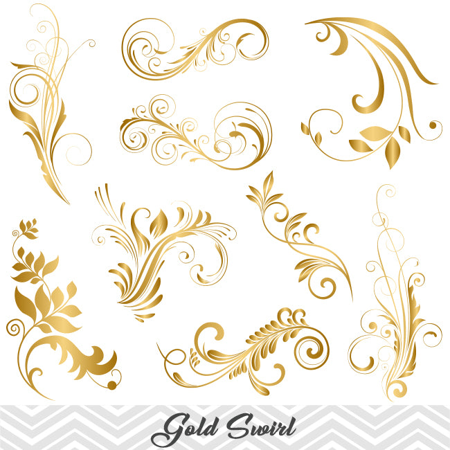 gold swirls png