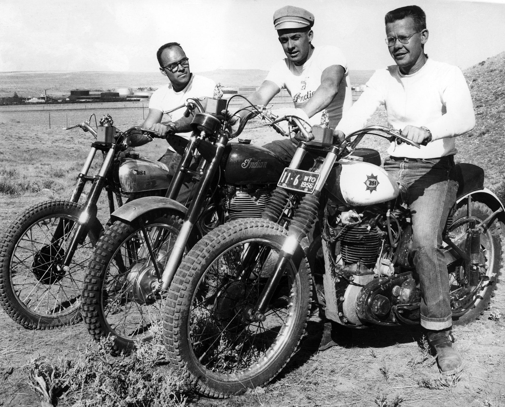 Pronghorn Motorcycle Club race winners, 1956. Lloyd Oler is in the center. -- COURTESY DEBBIE SHEDDEN