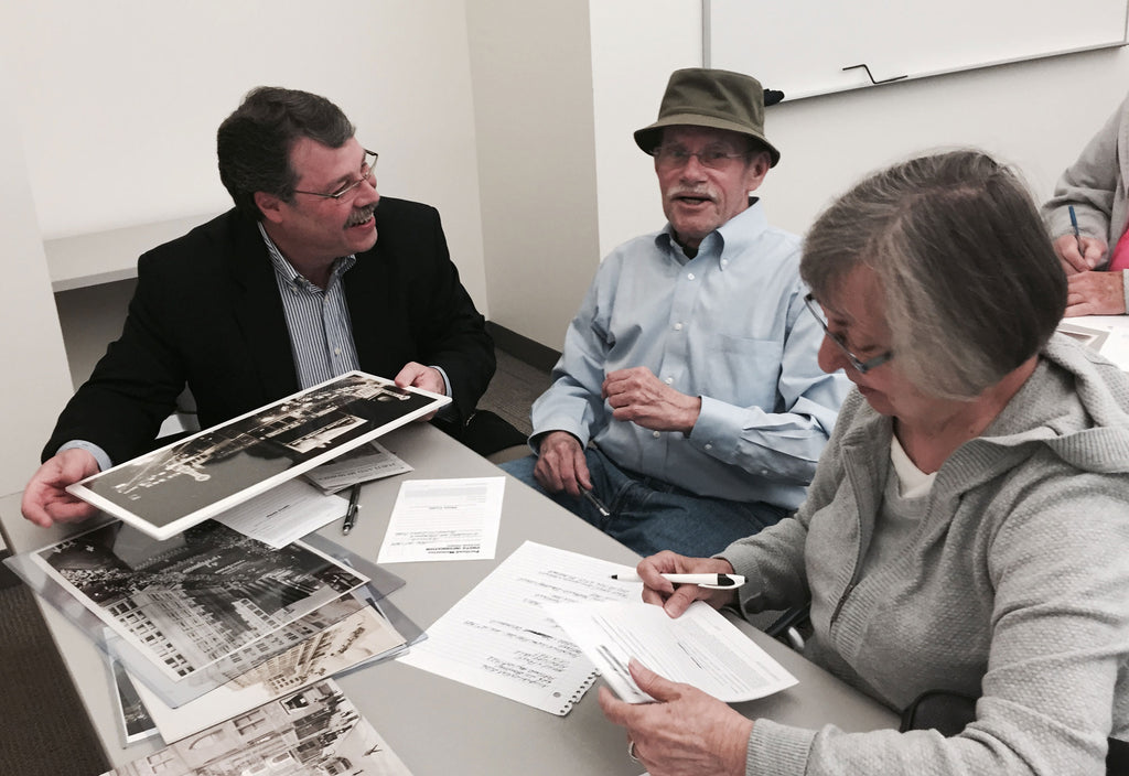 Dick and Ruth Groat discuss their photos with Pediment Publishing President Brad Fenison.