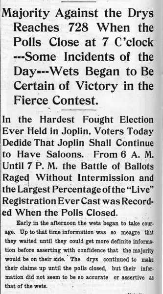 Excerpt from the Joplin News Herald extra on January 27, 1910. -- JOPLIN GLOBE ARCHIVES
