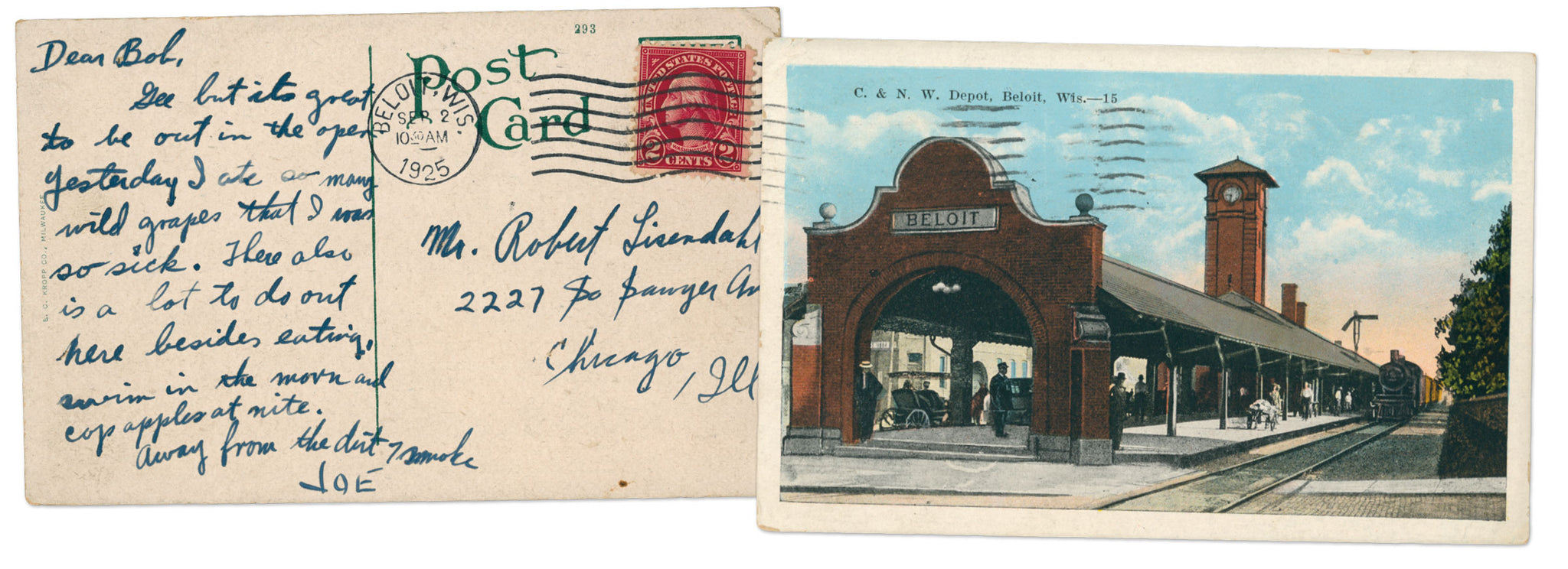 Chicago and North Western train depot in Beloit. -- Courtesy of Anne Liesendahl