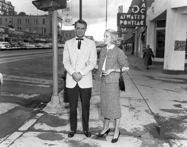 Hollywood movie stars Cary Grant and Eva Marie Saint on Main Street near Fifth Street in Rapid City shortly after arriving in the area for the film production of Alfred Hitchcock’s “North by Northwest,” late 1950s. -- Courtesy Rapid City Journal